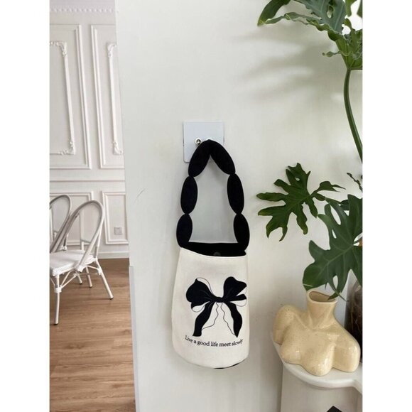 Handmade Small unique Fashion bow-knot Bucket cloth Bag for Women - Picture 3 of 9